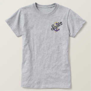 Sailor Anchor Besticktes T-Shirt