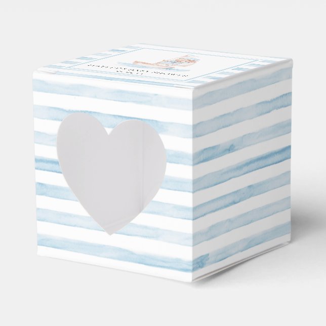 Sailor Bear Blue Stripe Baby Dusche Geschenkschachtel (Vorderseite)