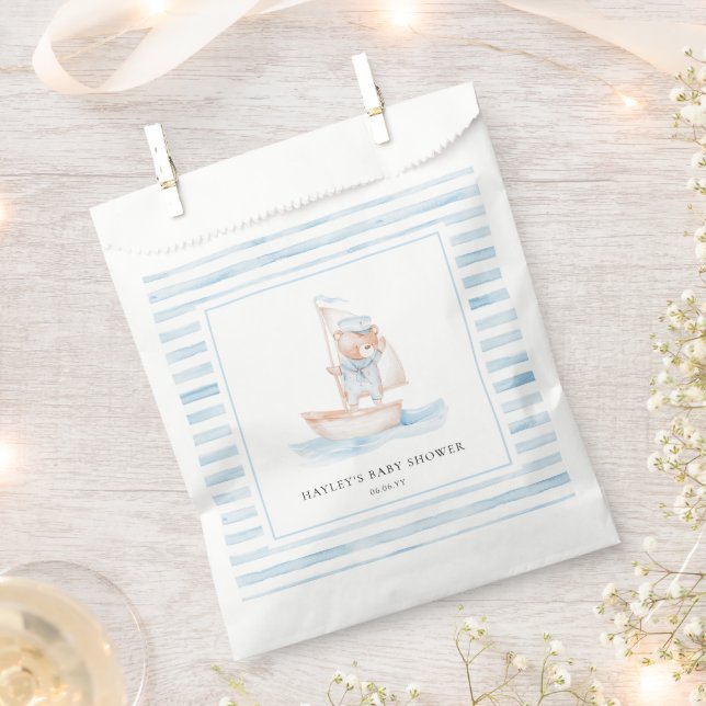 Sailor Bear Blue Stripe Baby Dusche Geschenktütchen (Ausgeschnitten)