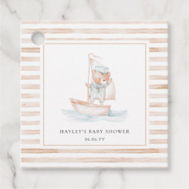 Sailor Bear Tan Stripe Babydusche Geschenkanhänger