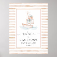Sailor Bear Tan Stripe Willkommen
