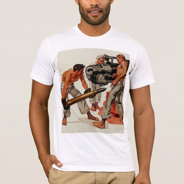 Sailor Hunks, die die große Waffe beladen T-Shirt (Vorderseite)