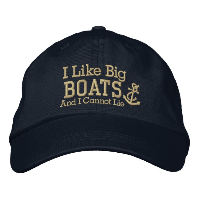 Sailor I LIke Big Boats Bestickte Baseballkappe (Vorderseite)