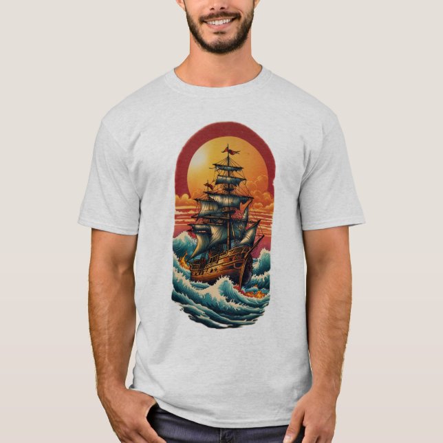Sailor Jerry & Ed Hardy Inspirierte Tattoo Design T-Shirt (Vorderseite)