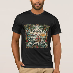 Sailor Jerry Style Tropisches Paradies T-Shirt – T