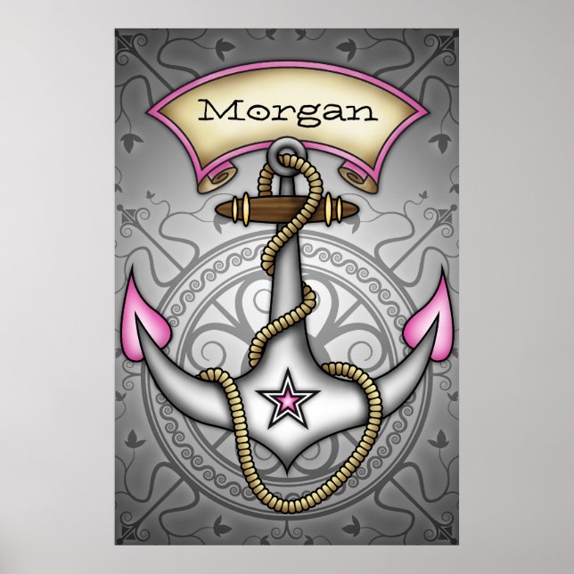 Sailor Jerry Tattoo Anchor Chic Grunge Poster (Vorne)