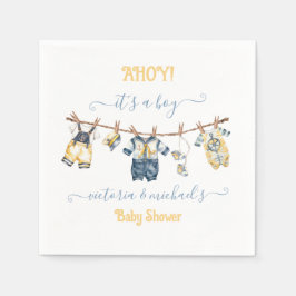 Sailor Nautical Ahoy Boy Baby Duschkabine Serviette