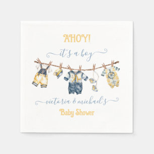 Sailor Nautical Ahoy Boy Baby Duschkabine Serviette
