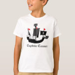 Sailor Pirate Boys Birthday T Shirt<br><div class="desc">Ein besonderes Shirt für den Geburtstagsjungen oder alle Kinder,  die Piraten und Piratenschiffe Lieben. Silhouette eines großen Schiffes mit individualisierbarem Alter und Namen. Klicken Sie auf Anpassen,  um die Textfarbe,  den Stil usw. zu ändern.</div>