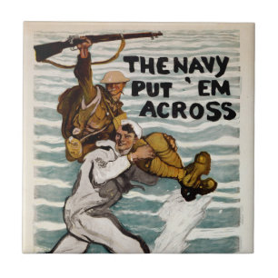 Sailor Wading, als er einen Soldaten auf Schulter  Fliese