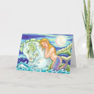 SAILOR'S FANTASY MERMAID RIDING MERHORSE, SEEPFERD KARTE