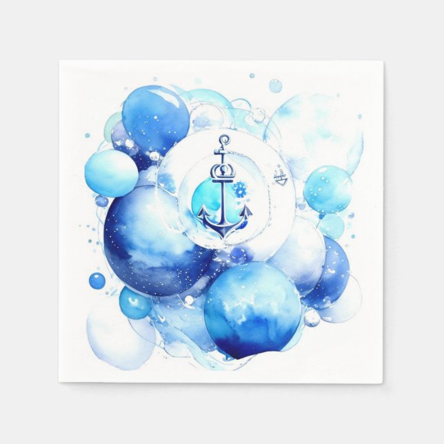 Sailor's Journey Nautical Boy Baby Shower Serviette (Vorderseite)
