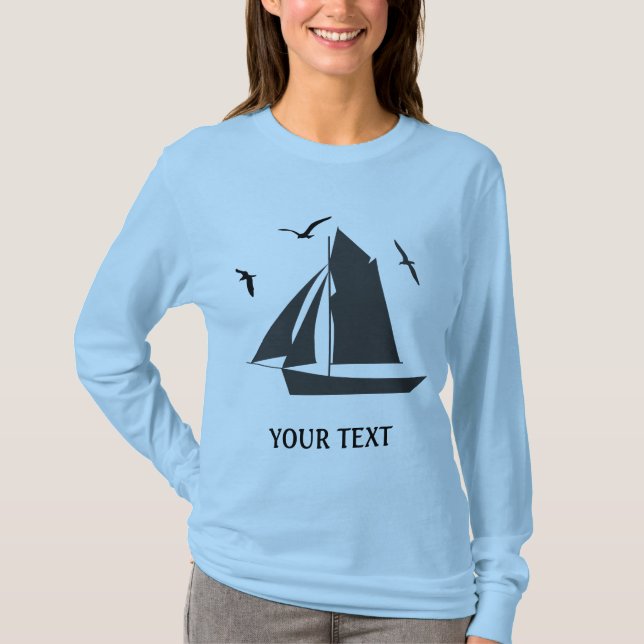 Sailors Sailboat Ladies Long Sleeve T-shirt (Devant)