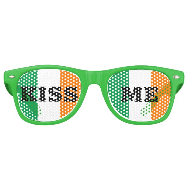 Sain Patricks Day & Irish Flag /shades Kiss Me Partybrille (Vorderseite)