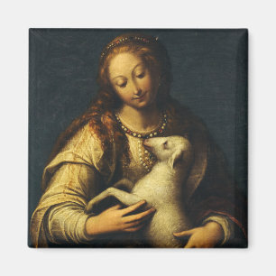 Saint Agnes by Orsola Maddalena Caccia Magnet