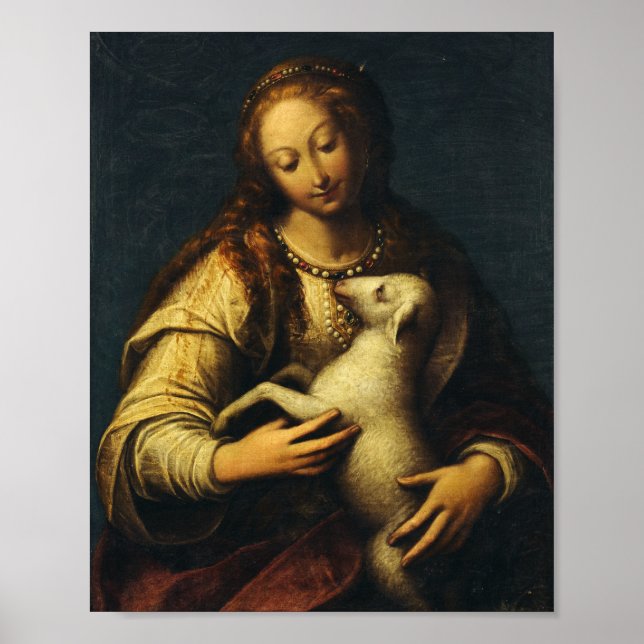 Saint Agnes by Orsola Maddalena Caccia Poster (Vorne)