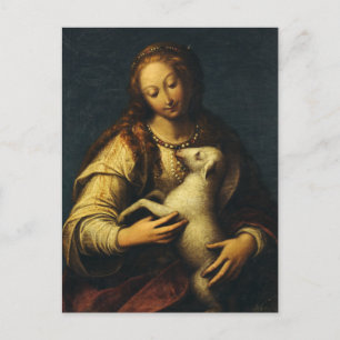 Saint Agnes by Orsola Maddalena Caccia Postkarte