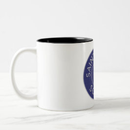 Saint Alice School Tradition Blau und Weiß Patch Zweifarbige Tasse