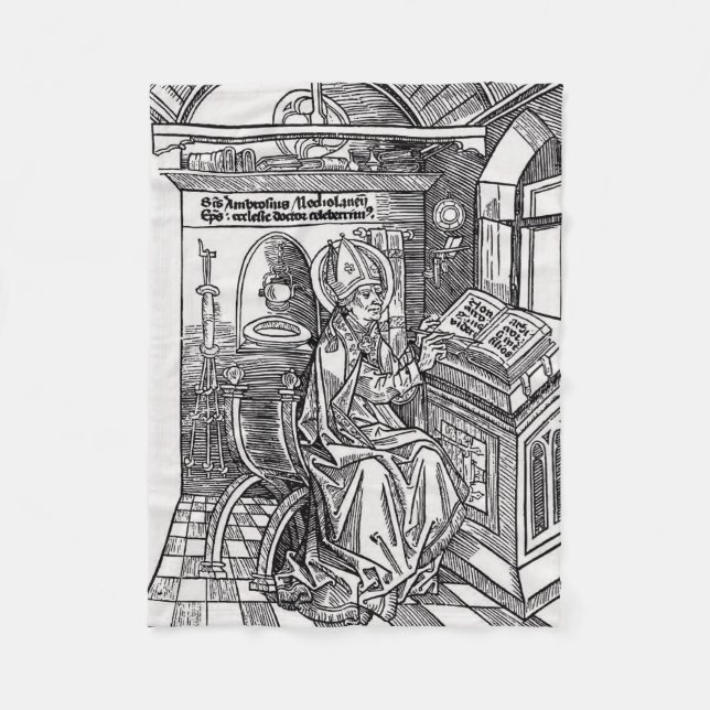 Saint Ambrose von Mailand Fleecedecke (Vorderseite)