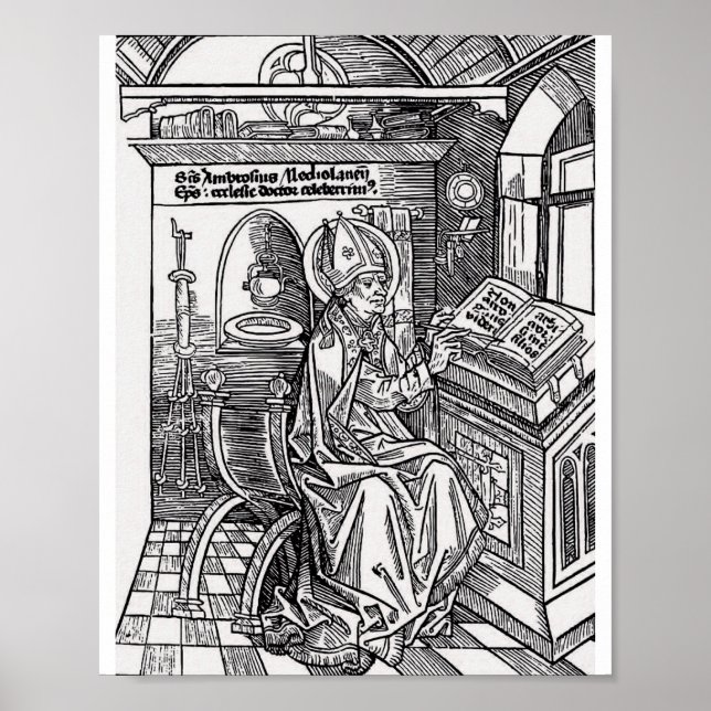 Saint Ambrose von Mailand Poster (Vorne)