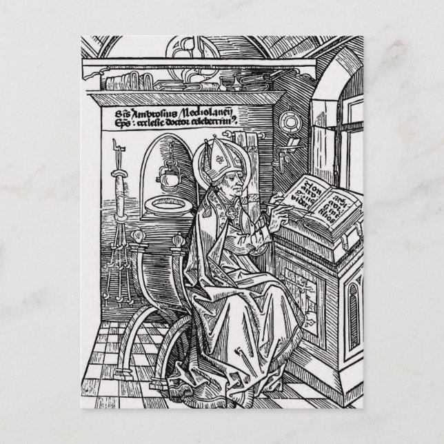 Saint Ambrose von Mailand Postkarte (Vorderseite)