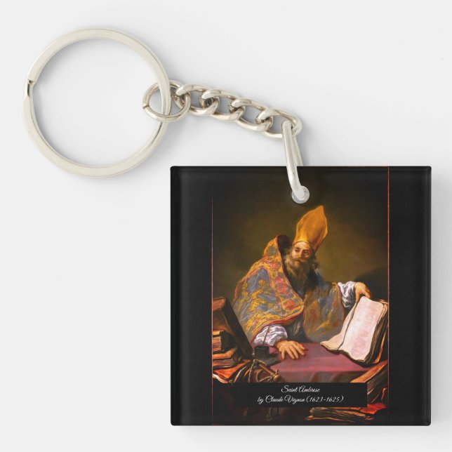 Saint Ambrose von Mailand Schlüsselanhänger (Vorderseite)
