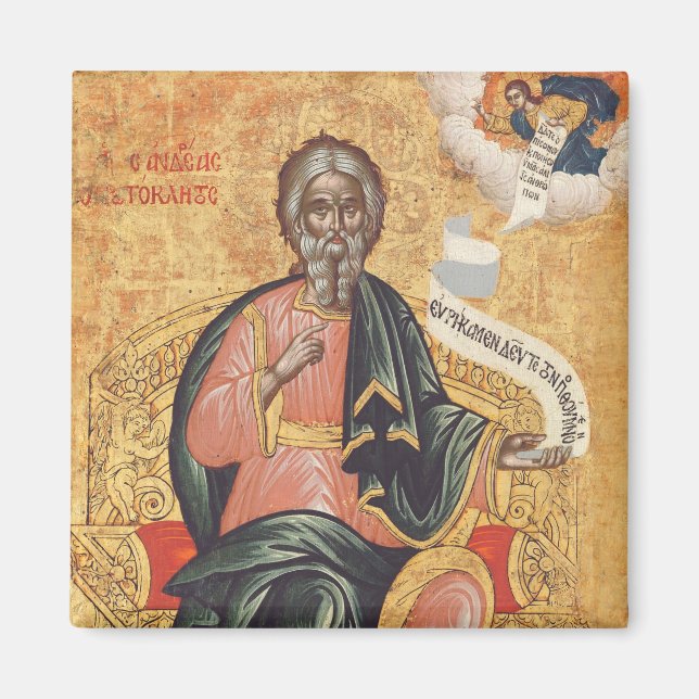 Saint Andrew der Apostel Orthodox Ikone Magnet (Vorne)
