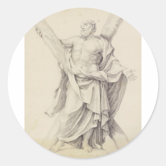 Saint Andrew einer von 12 Aposteln Runder Aufkleber (Vorderseite)