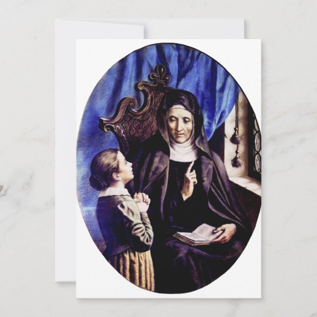 Saint Angela Merici Jungfrau und Gießerin Einladung (Vorderseite)