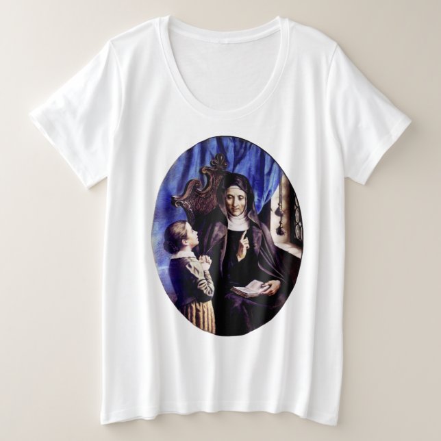 Saint Angela Merici Jungfrau und Gießerin Große Größe T-Shirt (Design vorne)