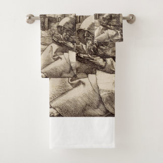 Saint Anthony Reading von Albrecht Durer Badhandtuch Set