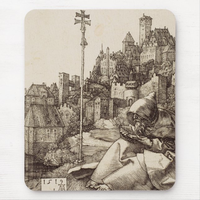 Saint Anthony Reading von Albrecht Durer Mousepad (Vorne)