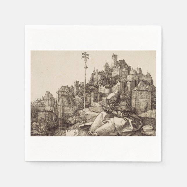 Saint Anthony Reading von Albrecht Durer Serviette (Vorderseite)