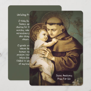 Saint Anthony Unfail Gebet Feiertagskarte