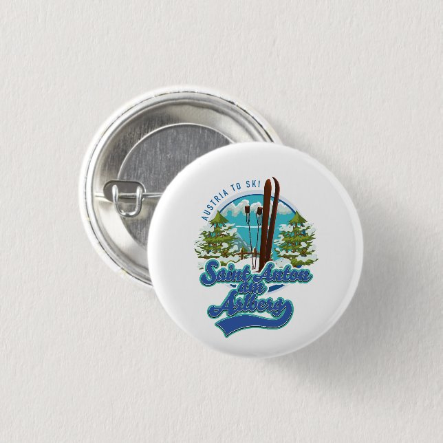 Saint Anton am Arlberg Österreich SkilogoLogo Button (Vorne & Hinten)
