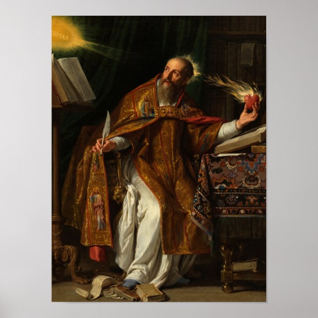 Saint Augustine, 1645 von Philippe de Champaigne Poster (Vorne)