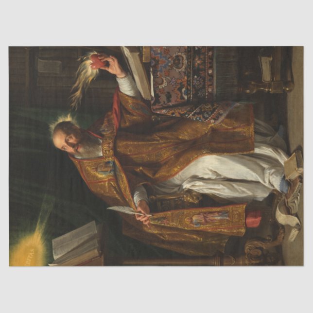 Saint Augustine von Philippe de Champaigne Seidenpapier (Vorderseite)