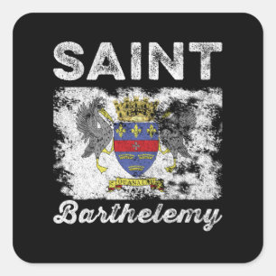 Saint Barthélemy Flag Distressed Quadratischer Aufkleber