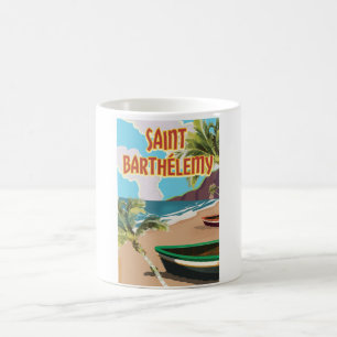 Saint Barthélemy Insel Vintage Reiseplakat Kaffeetasse