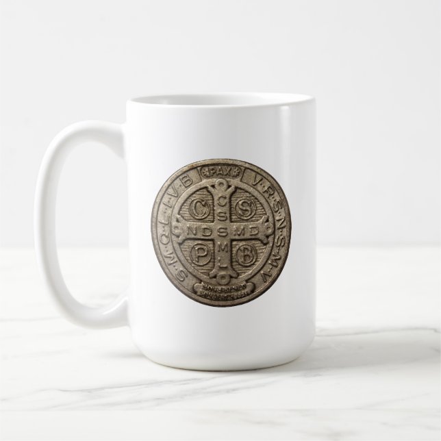 Saint-Benedikt-Medaille-Tasse Kaffeetasse (Links)