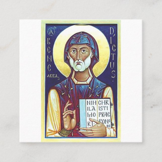 Saint-Benedikt von Nursia Quadratische Visitenkarte (Vorderseite)