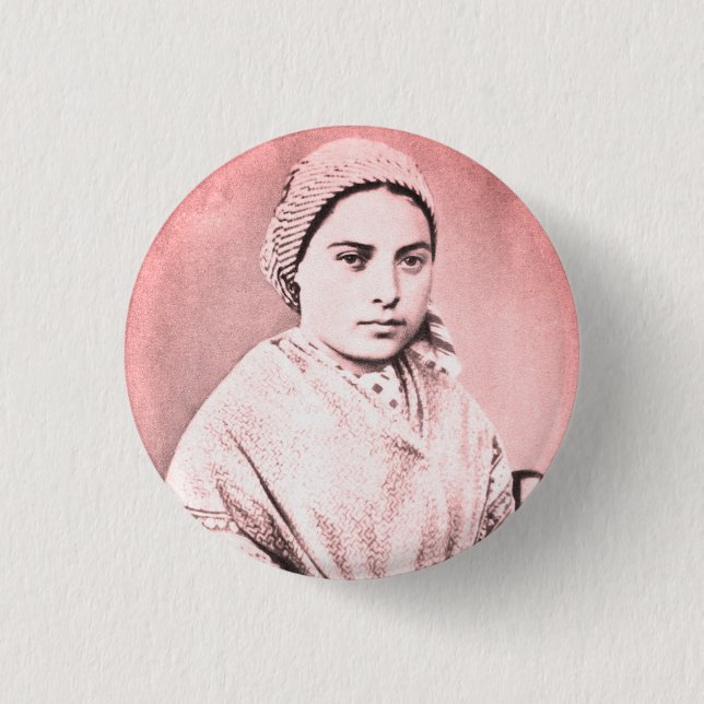 Saint Bernadette Soubirous als Kind Button (Vorderseite)