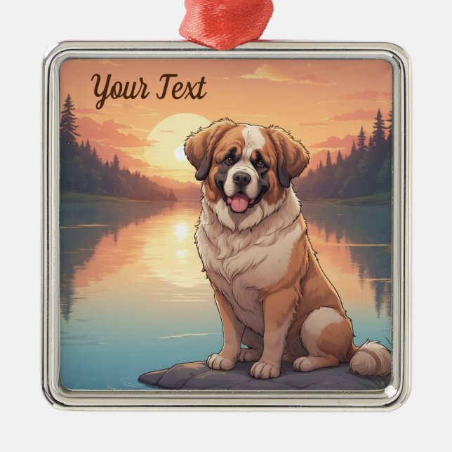 Saint Bernard am See Ornament Aus Metall (Vorne)