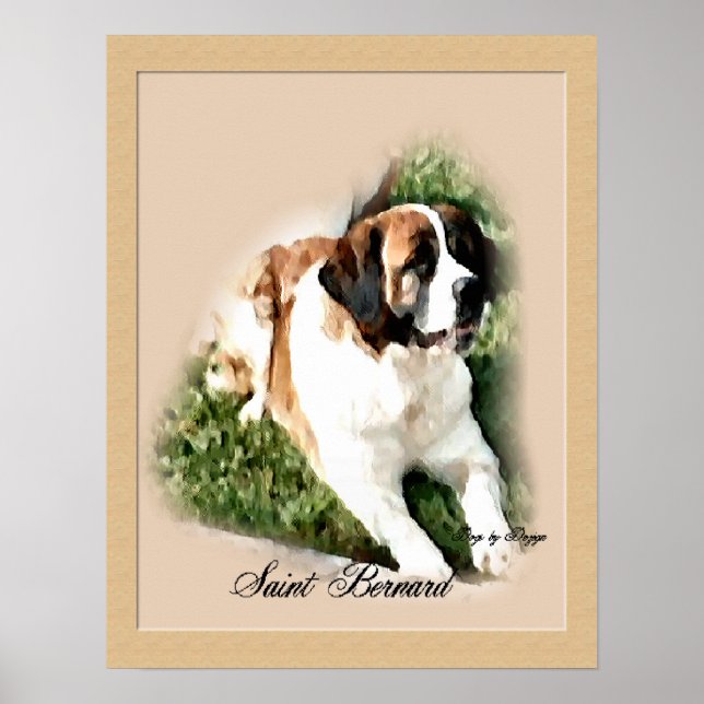 Saint Bernard Art Print Poster (Vorne)