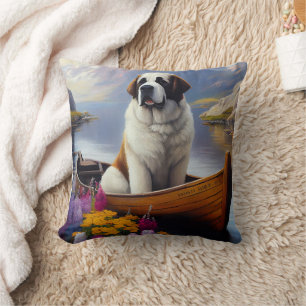 Saint Bernard auf dem Paddle: Ein Landschaftliches Kissen
