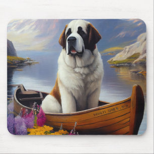 Saint Bernard auf dem Paddle: Ein Landschaftliches Mousepad