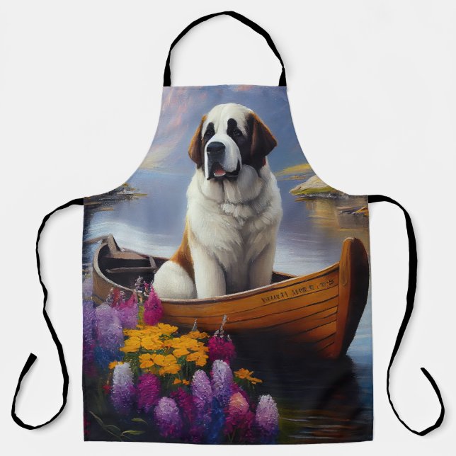 Saint Bernard auf dem Paddle: Ein Landschaftliches Schürze (Vorderseite)