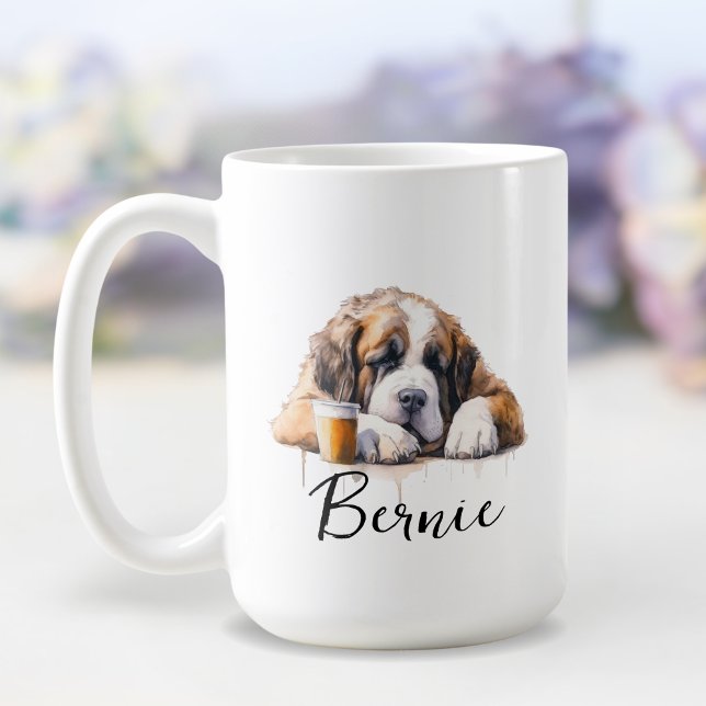 Saint Bernard avec tasse de café, chien avec attit (Créateur téléchargé)