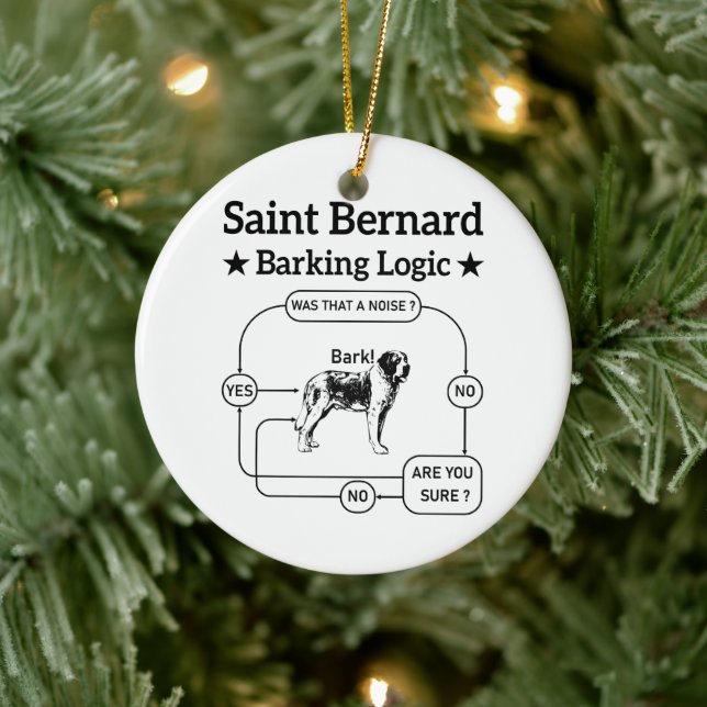 Saint Bernard Barking Logic Funny Downer Cool Keramik Ornament (Baum)