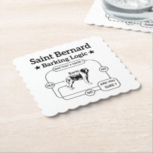 Saint Bernard Barking Logic Funny Downer Cool Untersetzer